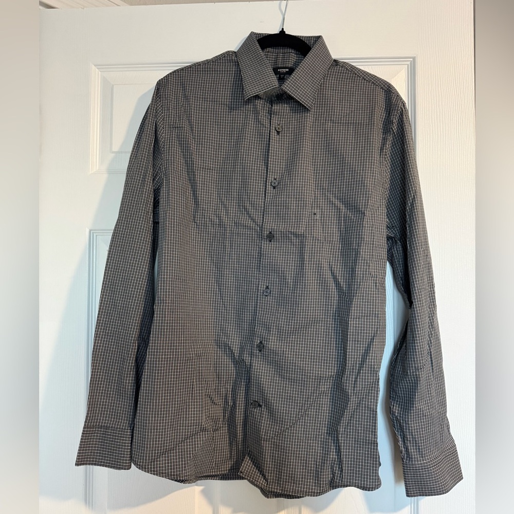 Express | slim plaid dress shirt. Tag on. Medium